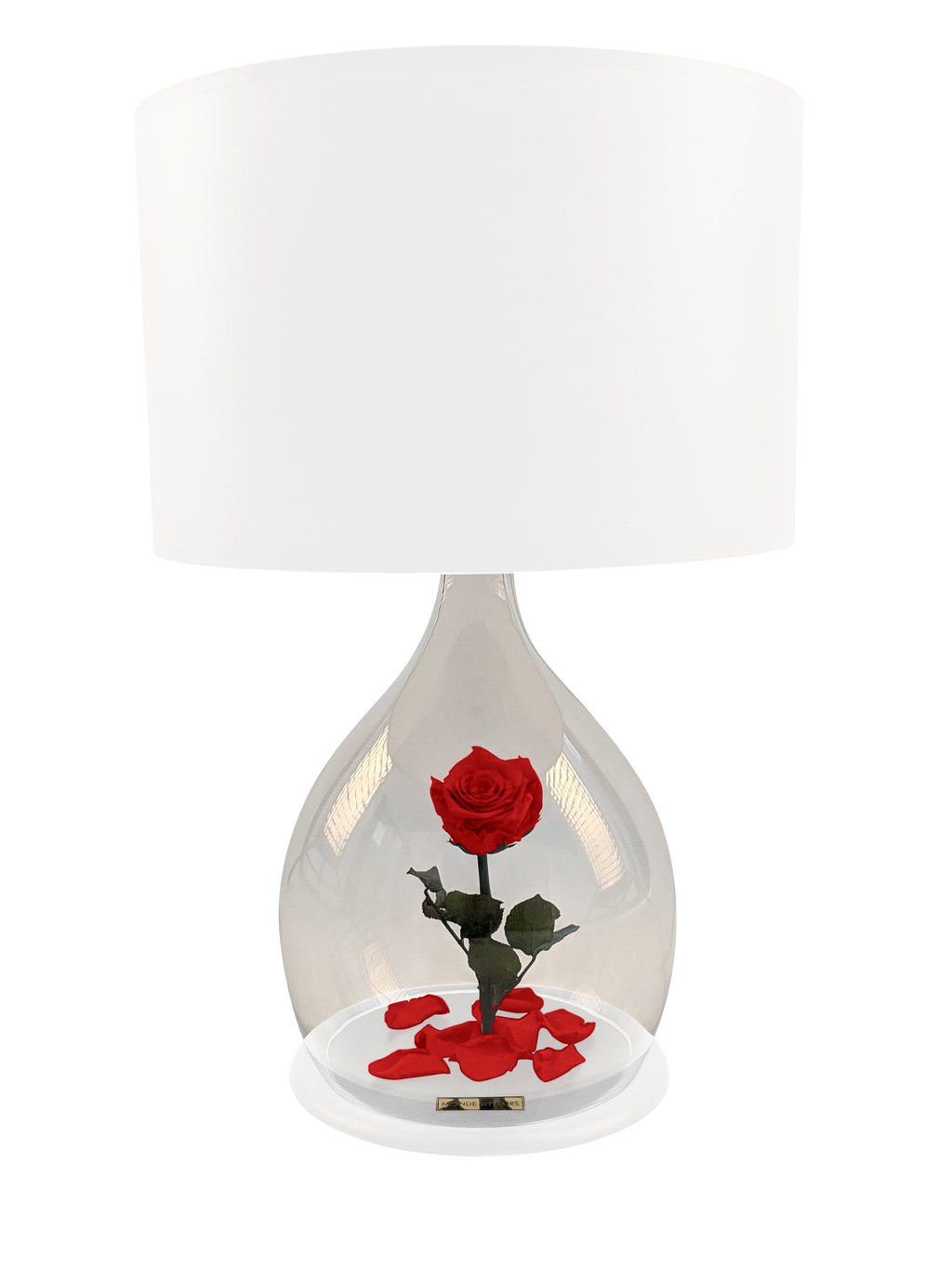 Rosen Lampe mit Rose in Rot - MONDE DES FLEURS