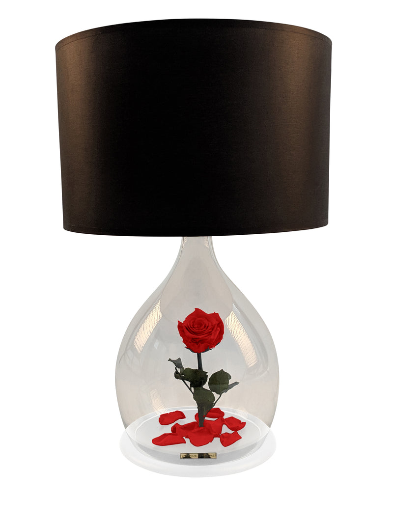 Rosen Lampe mit Rose in Rot - MONDE DES FLEURS
