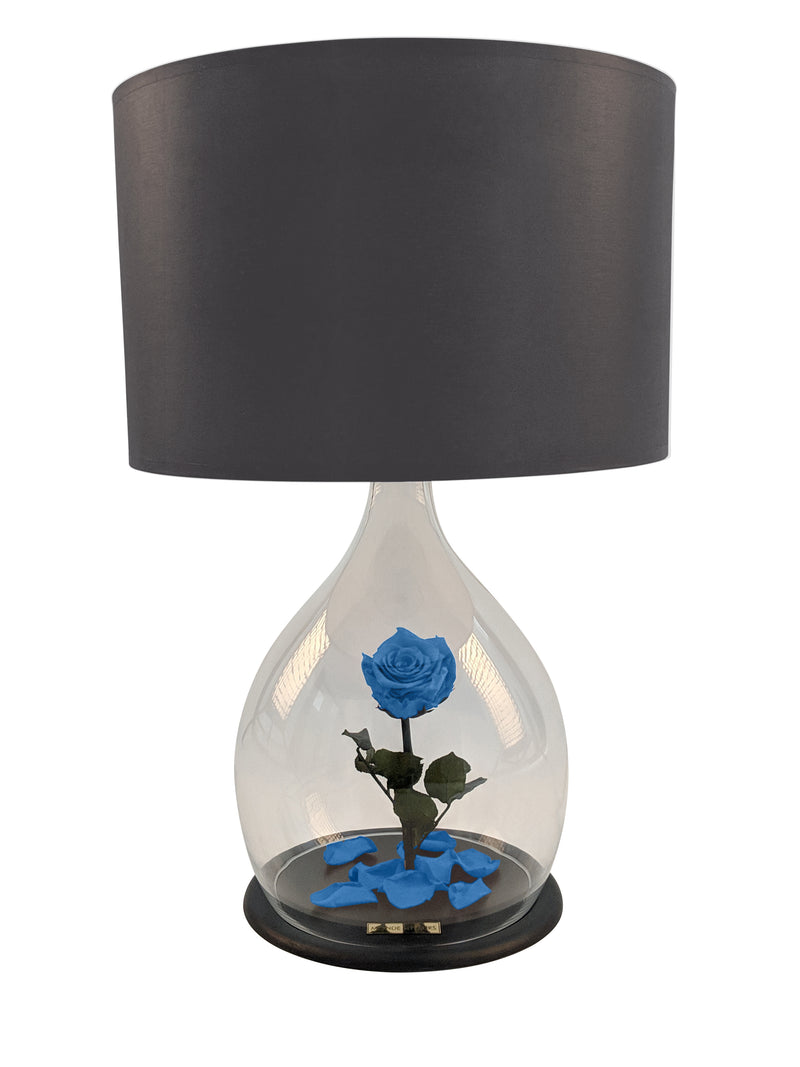 Rosen Lampe mit Rose in Blau - MONDE DES FLEURS