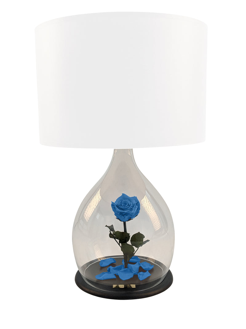 Rosen Lampe mit Rose in Blau - MONDE DES FLEURS