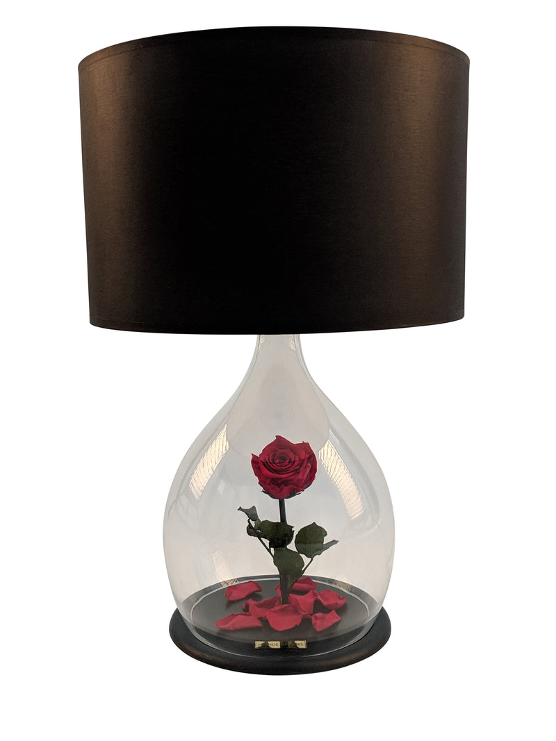 Rosen Lampe mit Rose in Dunkelrot - MONDE DES FLEURS