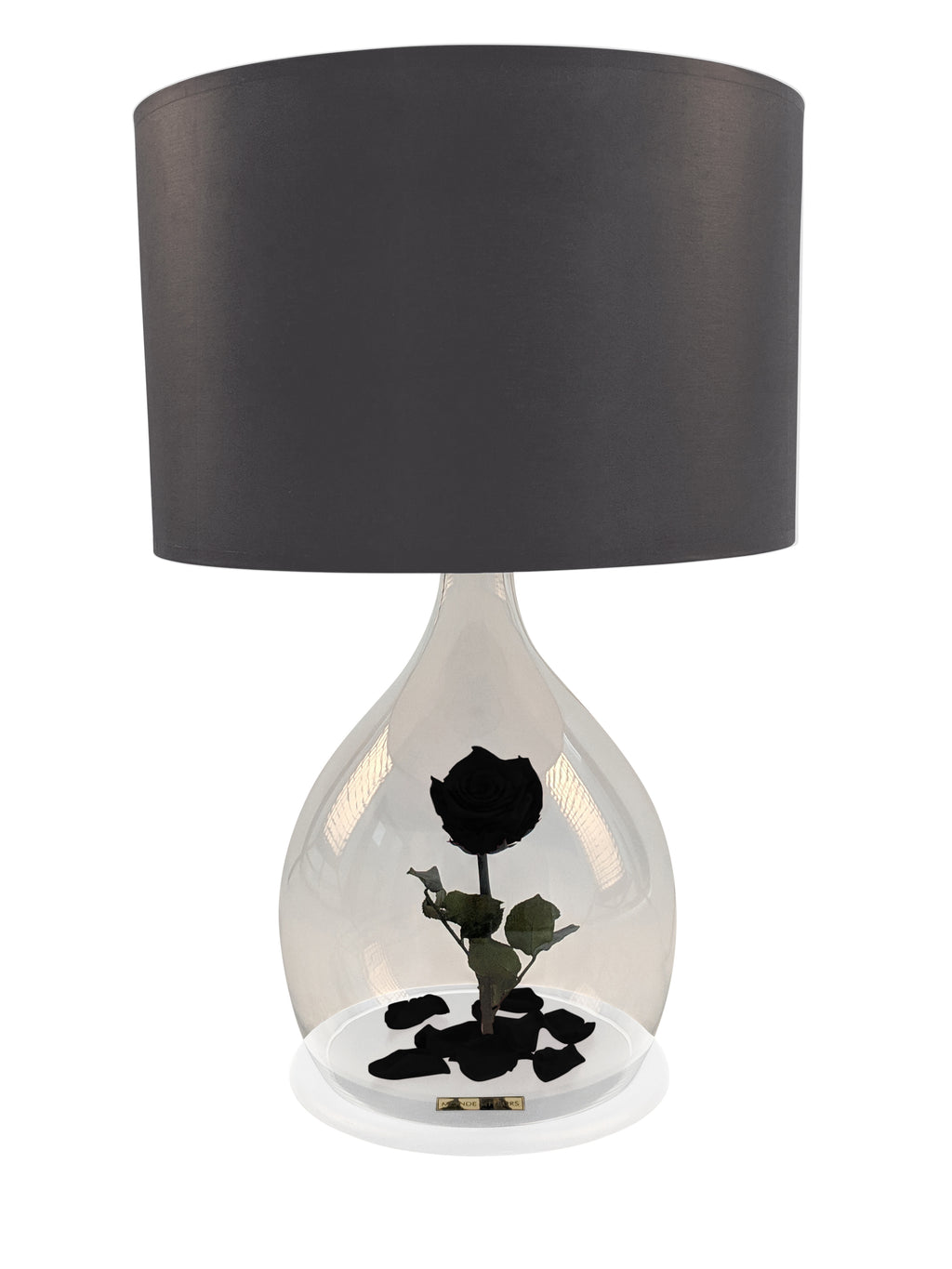Rosen Lampe mit Rose in Schwarz - MONDE DES FLEURS