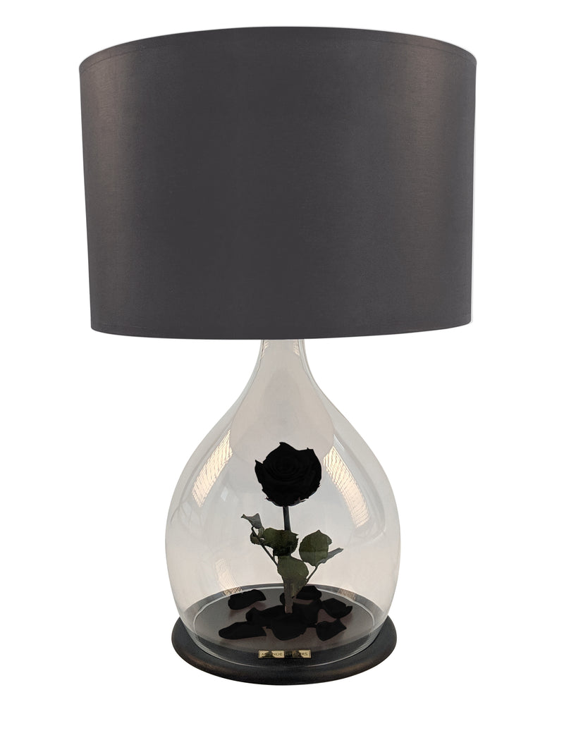 Rosen Lampe mit Rose in Schwarz - MONDE DES FLEURS