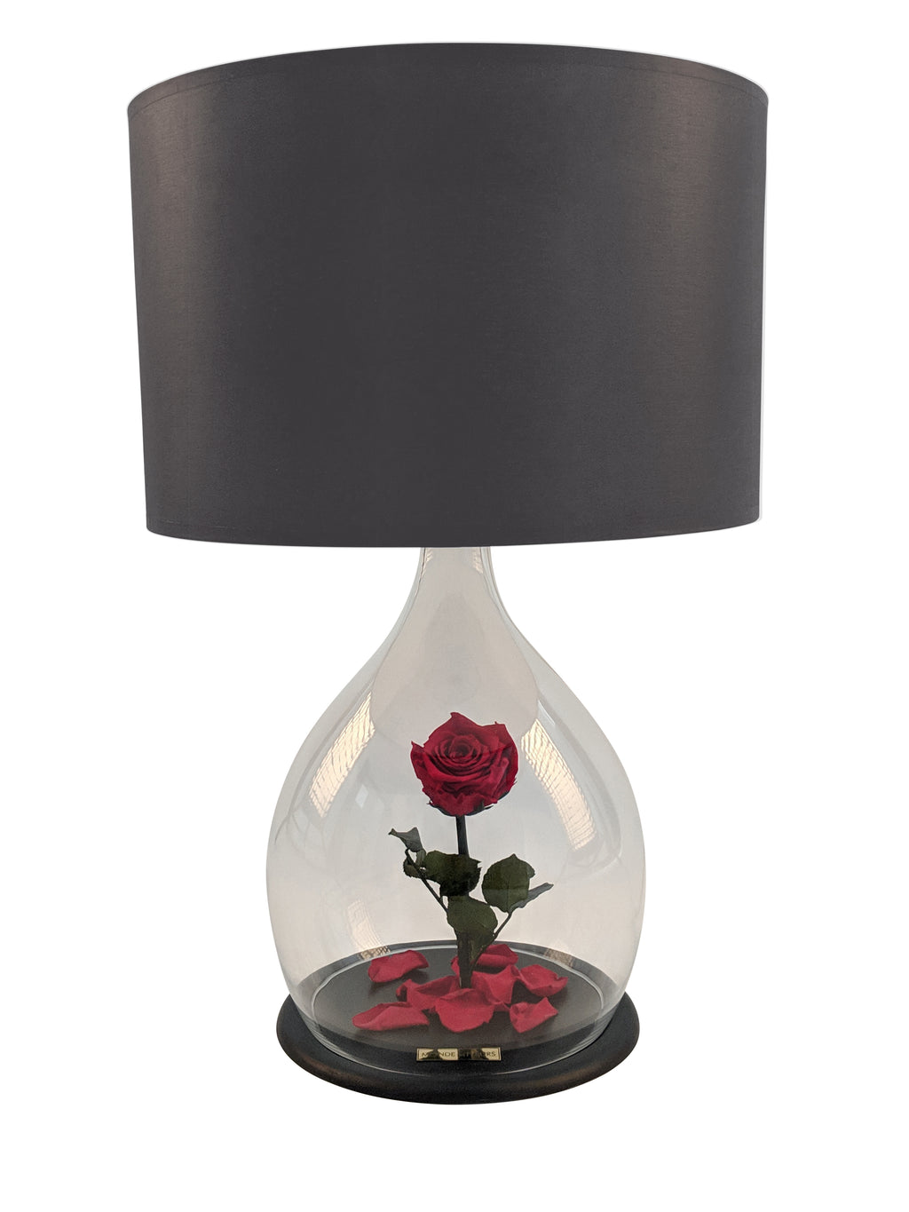 Rosen Lampe mit Rose in Dunkelrot - MONDE DES FLEURS