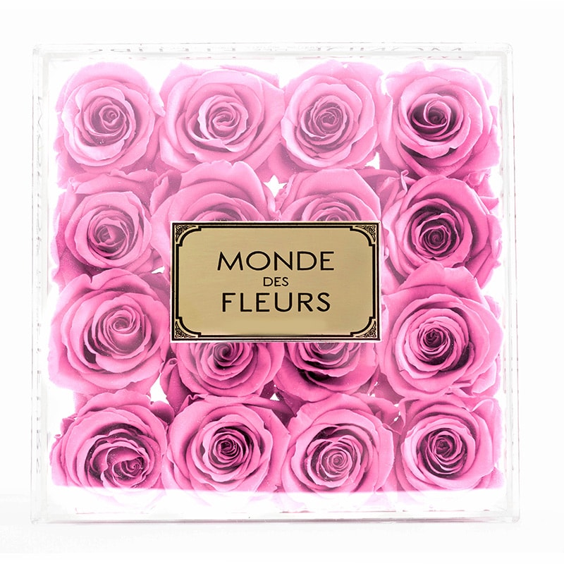 Acryl Flowerbox Bridal Pink - MONDE DES FLEURS