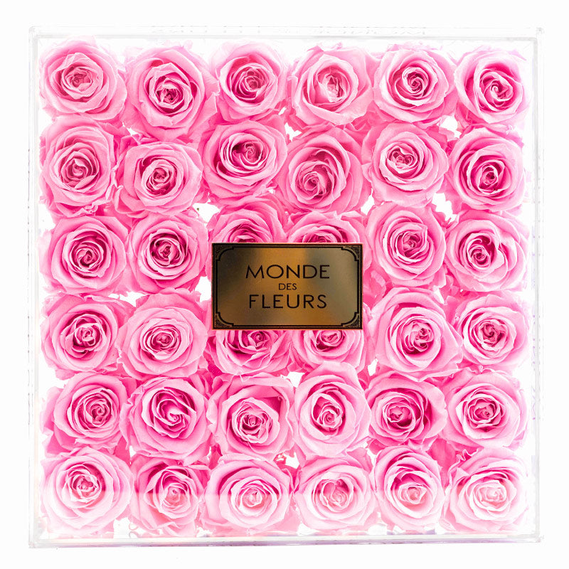 Acryl Flowerbox Bridal Pink - MONDE DES FLEURS