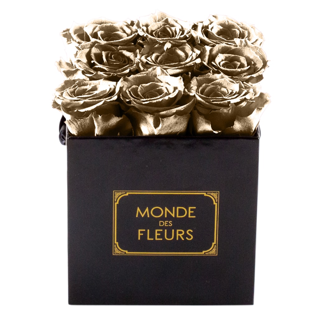Flowerbox Rosenbo metallic gold - MONDE DES FLEURS
