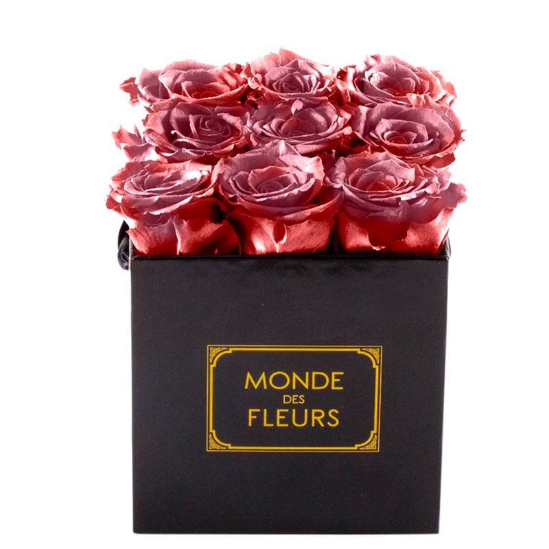 Flowerbox Rosenbox Dunkel Rot - MONDE DES FLEURS